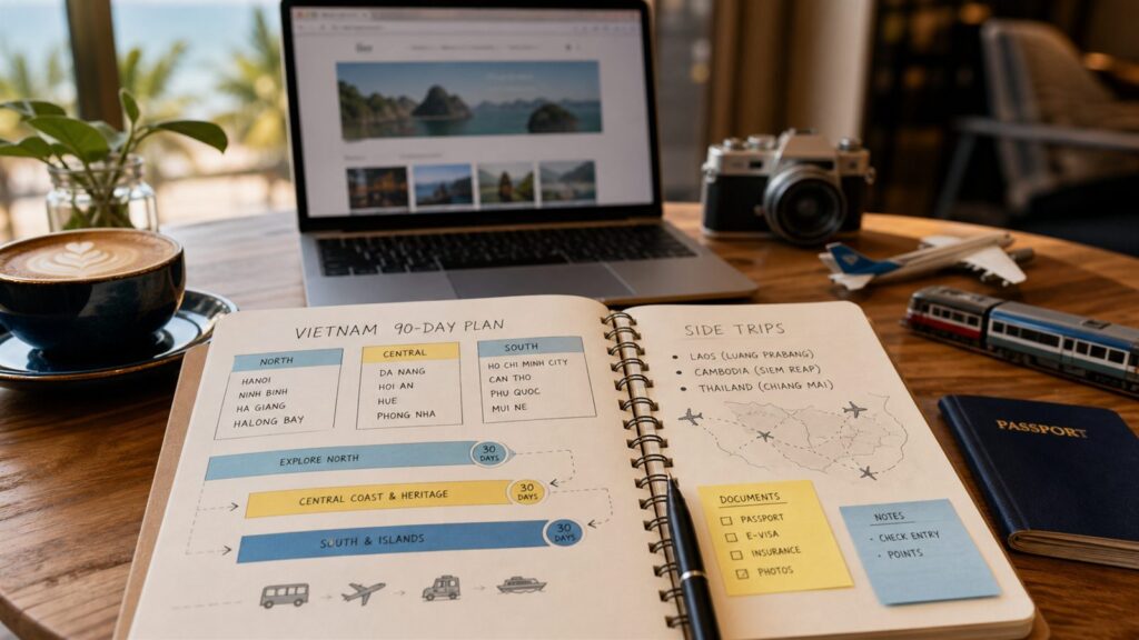 Traveler planning a 90-day Vietnam stay and choosing e-visa entry type